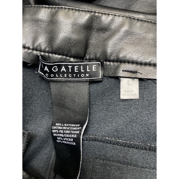 Bagatelle Collection Black Wide Leg Cropped Vegan Leather Pants L - Picture 4 of 7